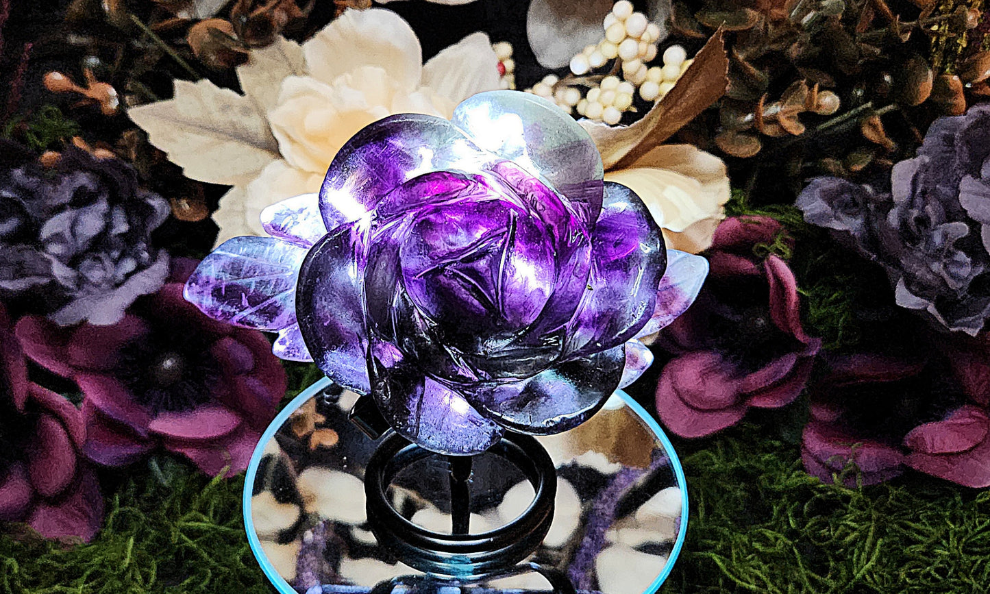 Rainbow Fluorite Crystal Rose