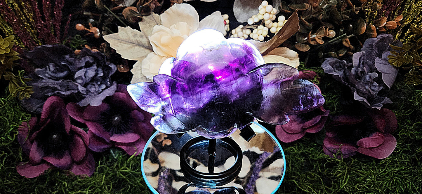 Rainbow Fluorite Crystal Rose