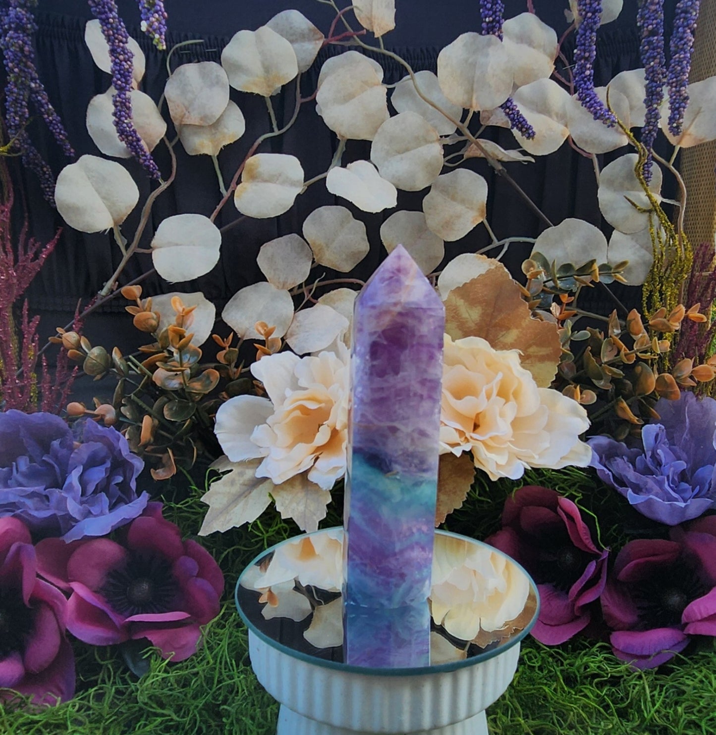 Rainbow Fluorite Tower Blue Purple