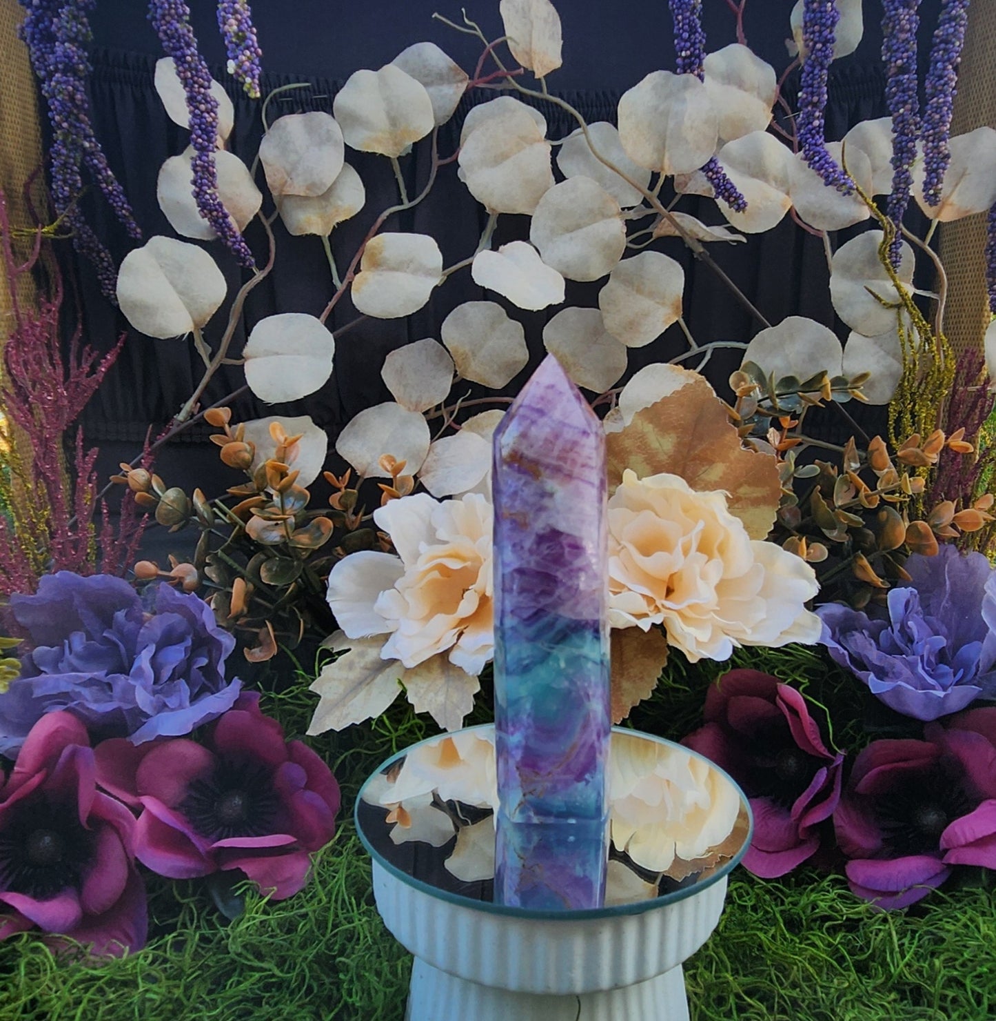 Rainbow Fluorite Tower Blue Purple