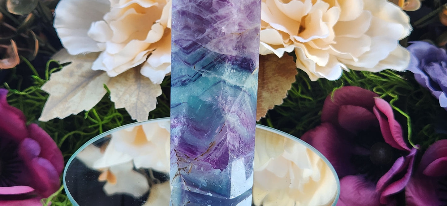 Rainbow Fluorite Tower Blue Purple