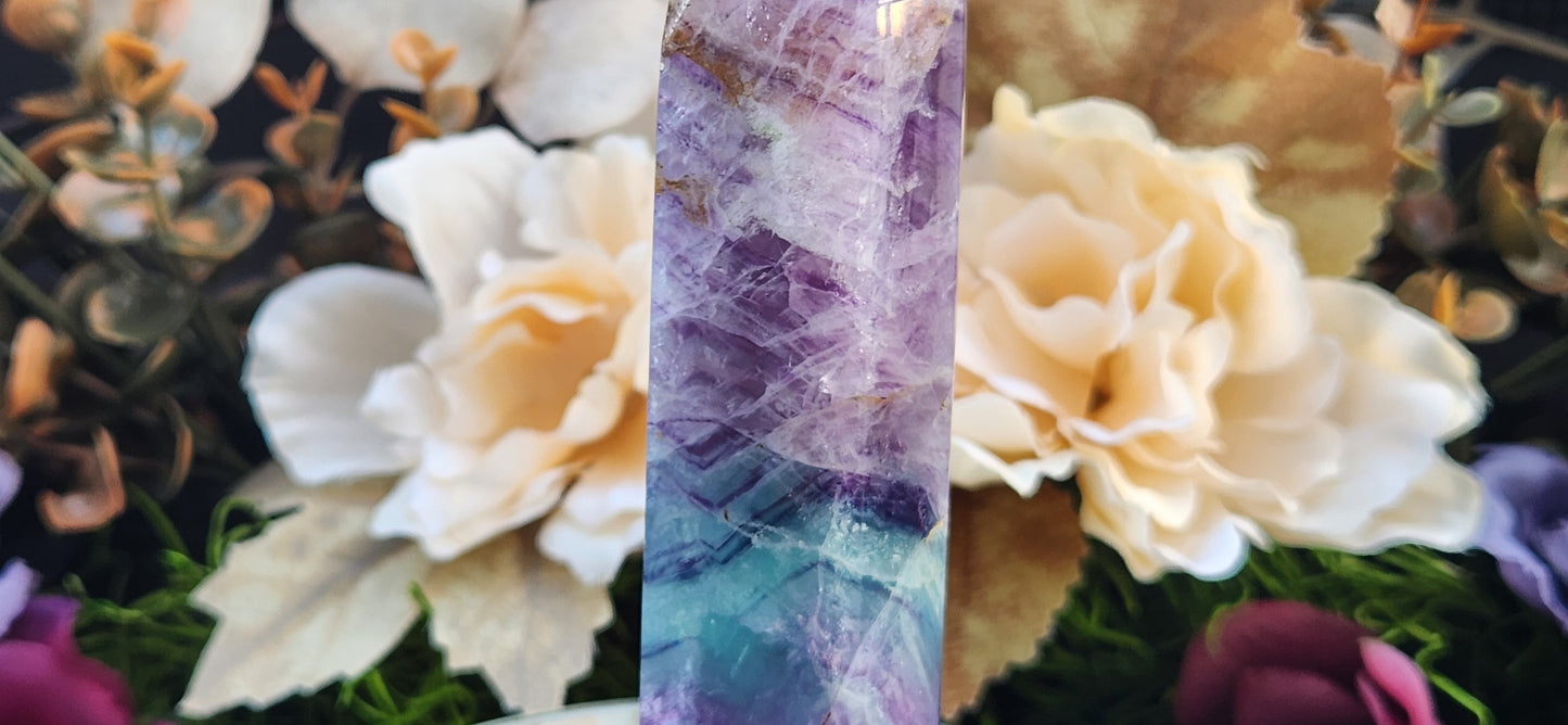 Rainbow Fluorite Tower Blue Purple