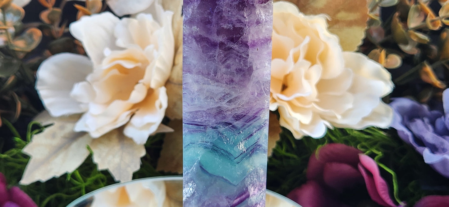 Rainbow Fluorite Tower Blue Purple