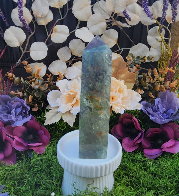 Rainbow Fluorite Druzy Tower