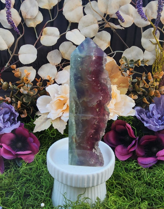 Rainbow Fluorite Druzy Tower