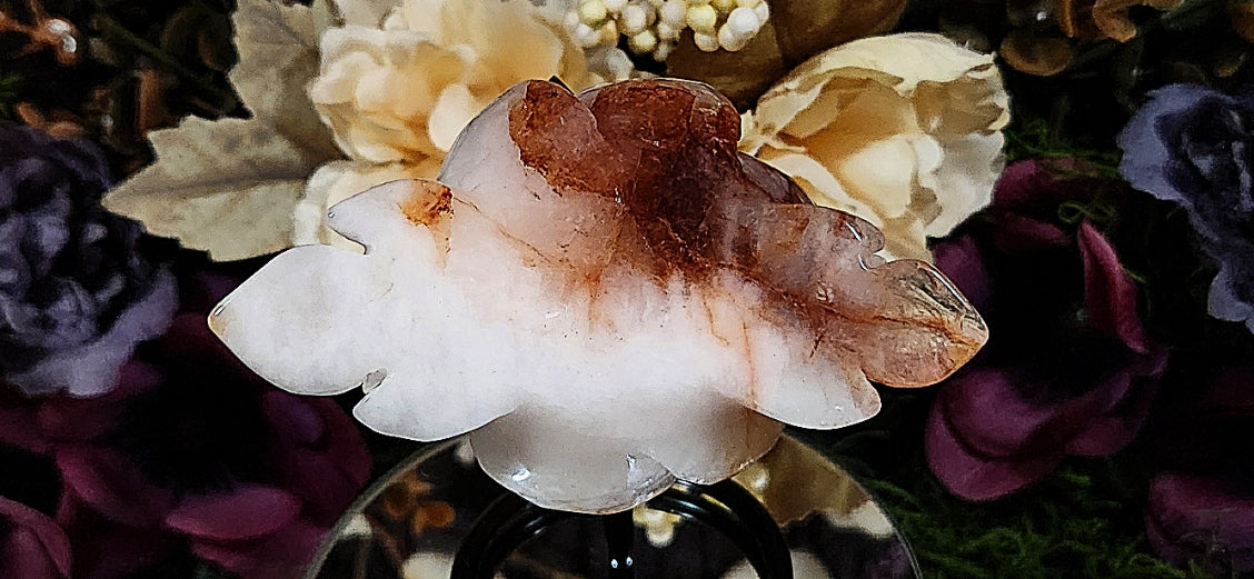 Fire Quartz & Milky Quarts Rose